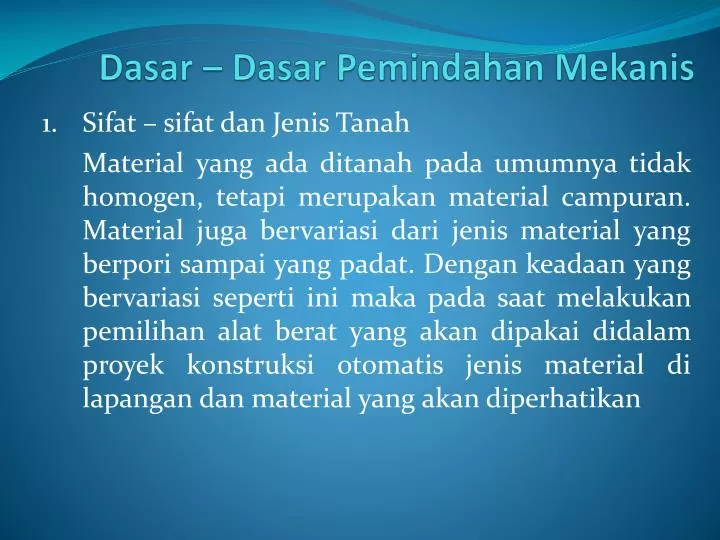 dasar dasar pemindahan mekanis