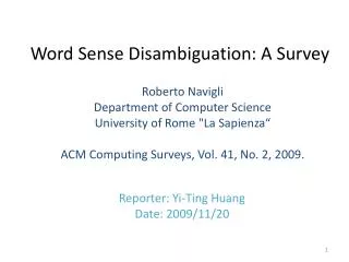 Word Sense Disambiguation: A Survey