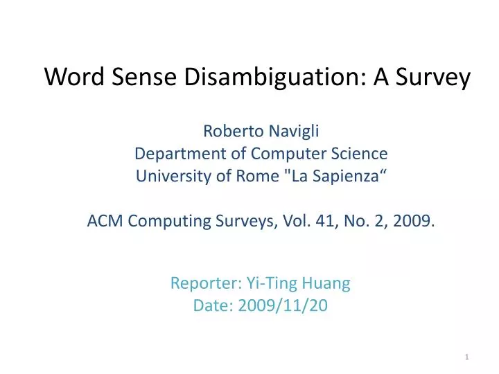 word sense disambiguation a survey