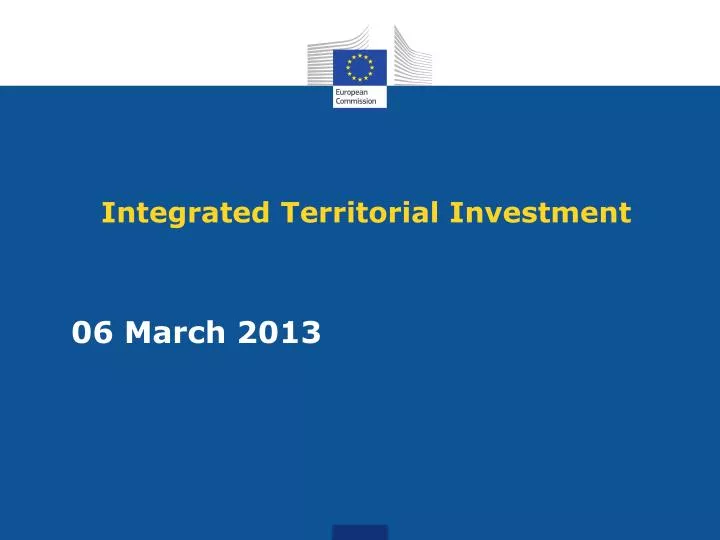integrated t erritorial investment