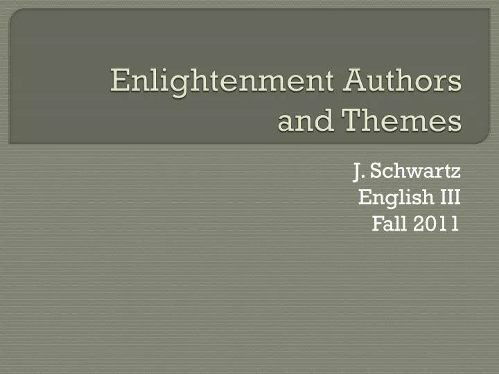 enlightenment authors and themes