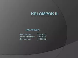 Nama anggota :