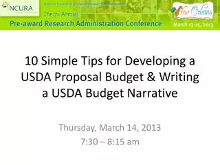 10 Simple Tips for Developing a USDA Proposal Budget &amp; Writing a USDA Budget Narrative