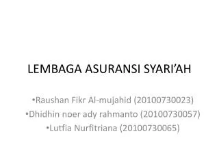lembaga asuransi syari ah