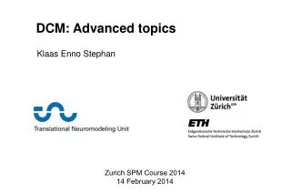 Zurich SPM Course 2014 14 February 2014