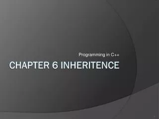 Chapter 6 inheritence