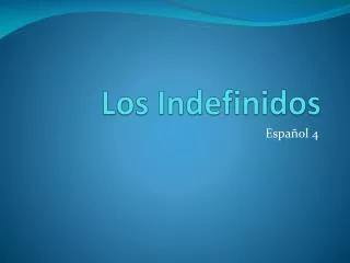 los indefinidos
