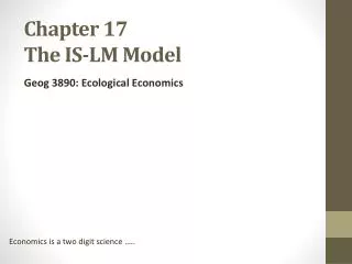 Chapter 17 The IS-LM Model
