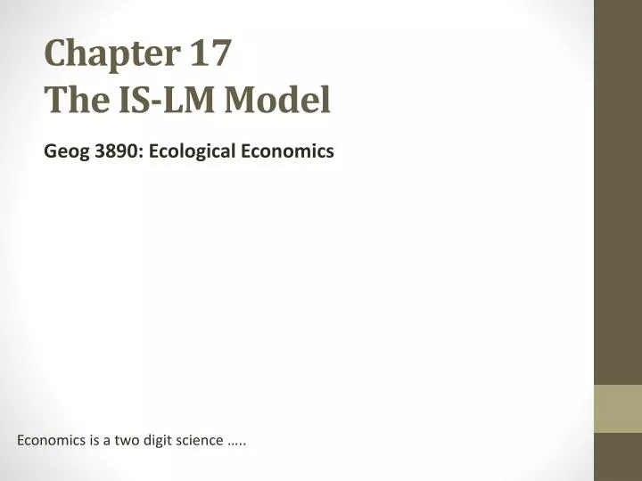 chapter 17 the is lm model
