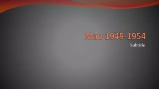 Mao 1949-1954