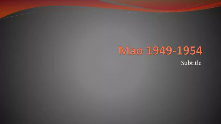 mao 1949 1954