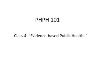 PHPH 101