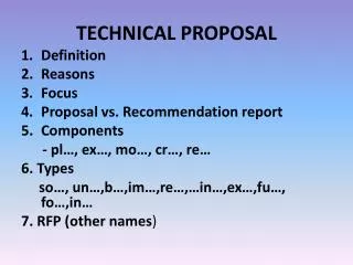 TECHNICAL PROPOSAL