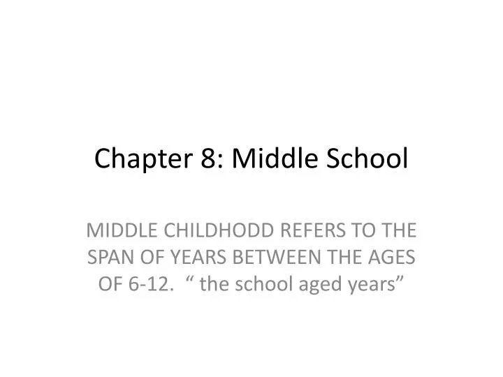 chapter 8 middle school