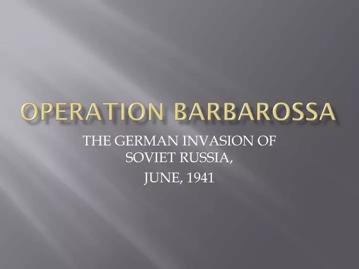 operation barbarossa