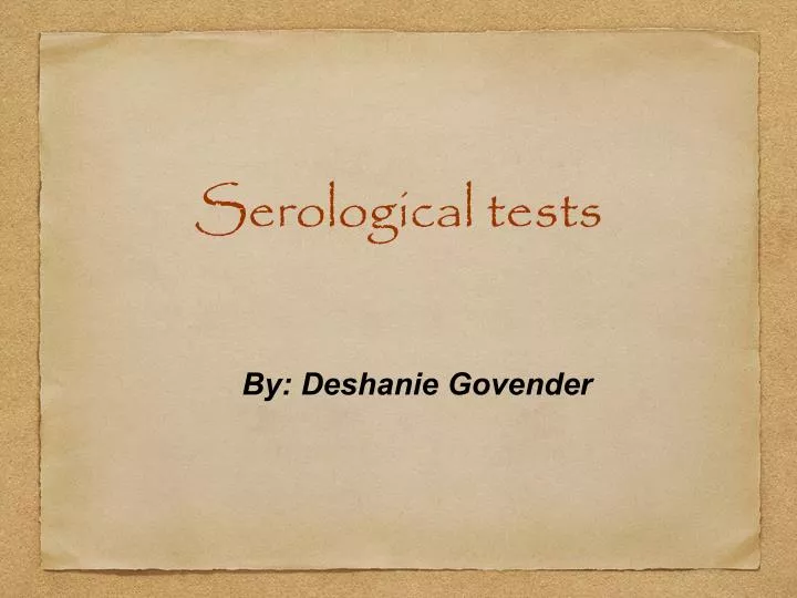 serological tests