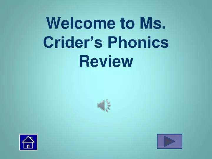 welcome to ms crider s phonics review
