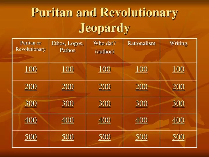 puritan and revolutionary jeopardy