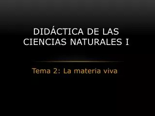 did ctica de las ciencias naturales i
