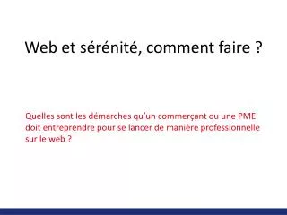 web et s r nit comment faire