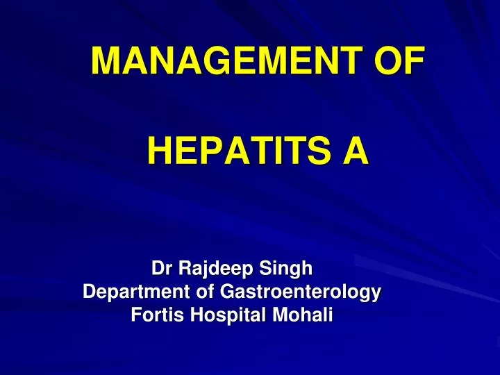 management of hepatits a