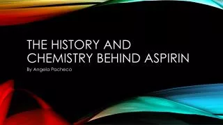 The History and chemistry behind aspirin
