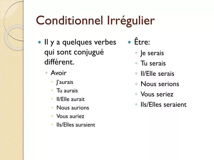 conditionnel irr gulier