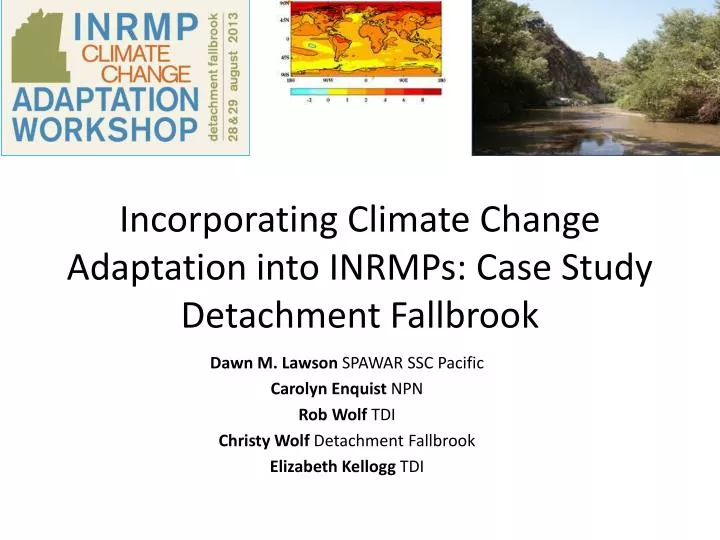 incorporating climate change adaptation into inrmps case study detachment fallbrook