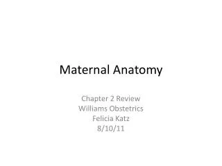 Maternal Anatomy