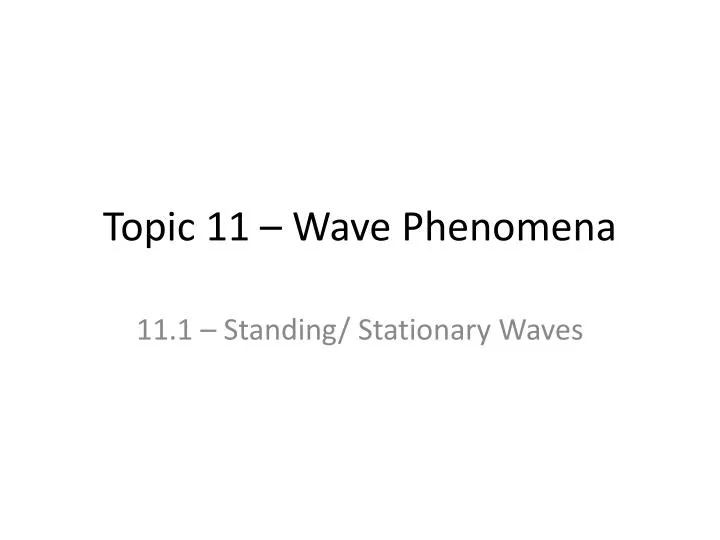 topic 11 wave phenomena