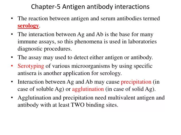 chapter 5 antigen antibody interactions