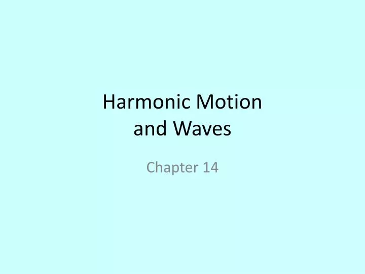 harmonic motion and waves
