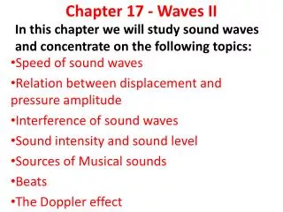Chapter 17 - Waves II