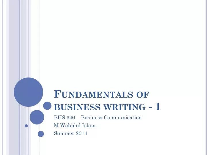 fundamentals of business writing 1