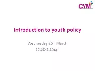 Introduction to youth policy