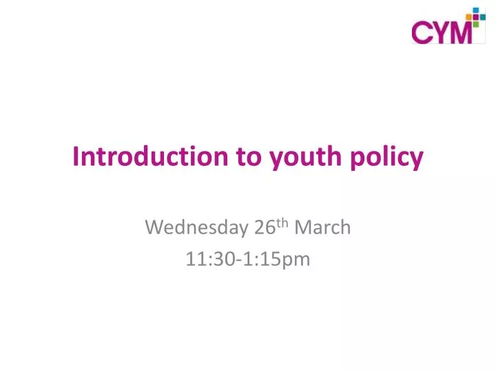 introduction to youth policy