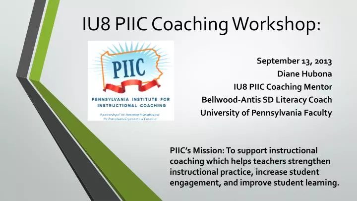iu8 piic coaching workshop