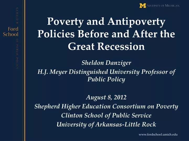poverty and antipoverty policies before and after the great recession