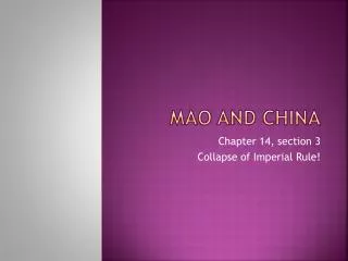 Mao and china