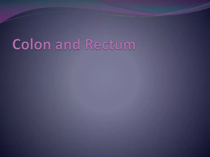 colon and rectum