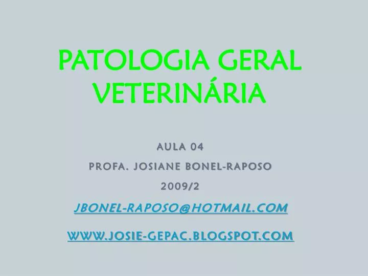 patologia geral veterin ria