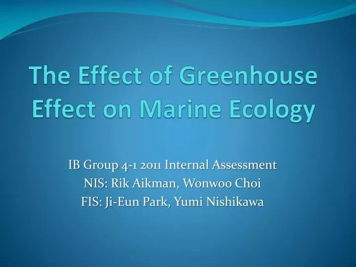 the effect of greenhouse effect on marine ecology