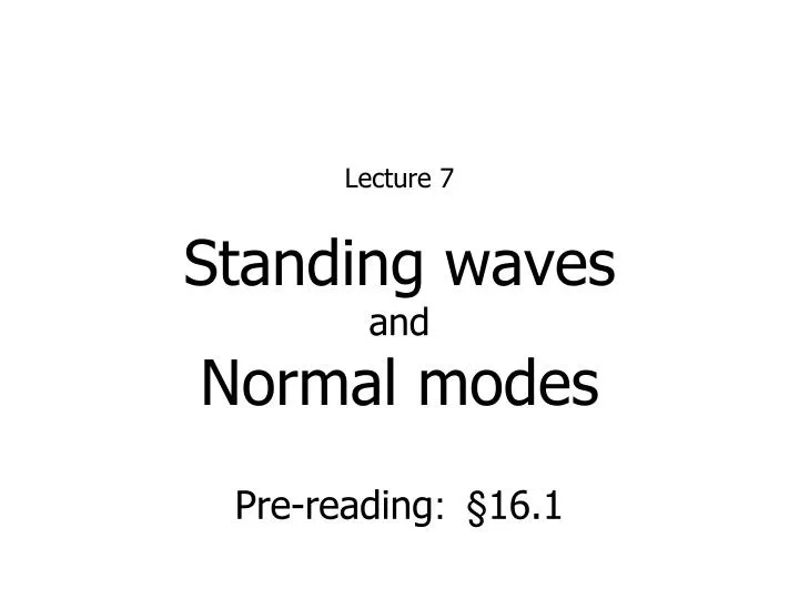 standing waves and normal modes