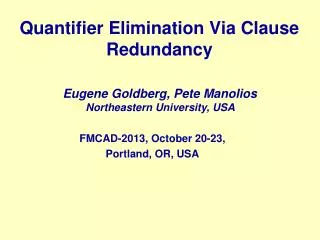 Quantifier Elimination Via Clause Redundancy