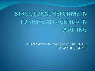 structural reforms in tunisia an agenda in waiting