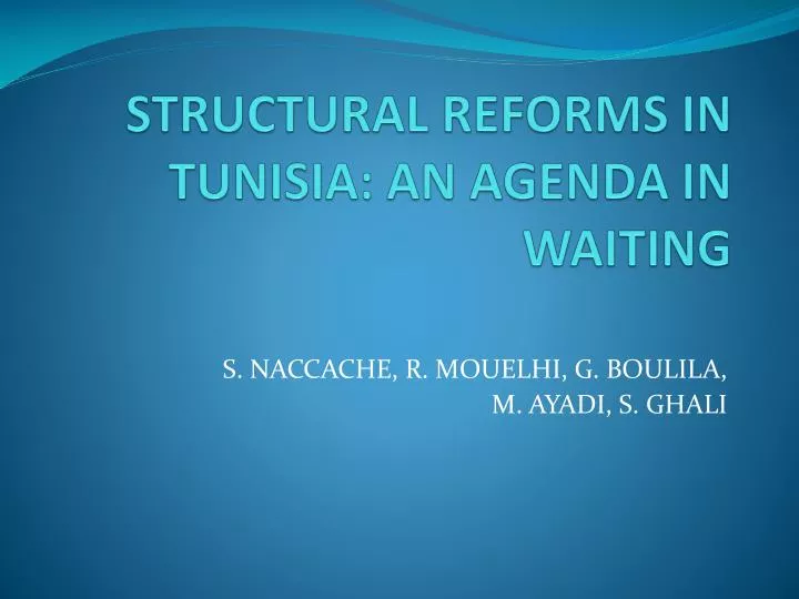 structural reforms in tunisia an agenda in waiting