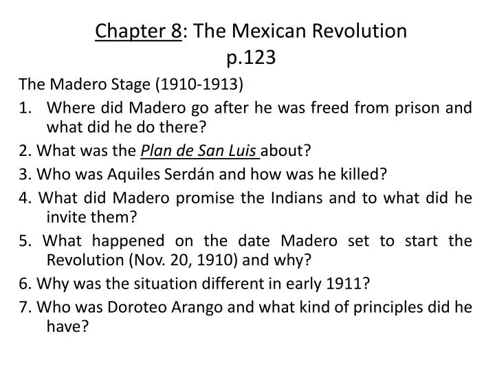 chapter 8 the mexican revolution p 123