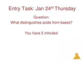 Entry Task: Jan 24 th Thursday