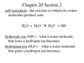 Chapter 20 Section 2