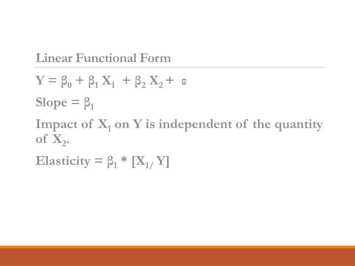 linear functional form